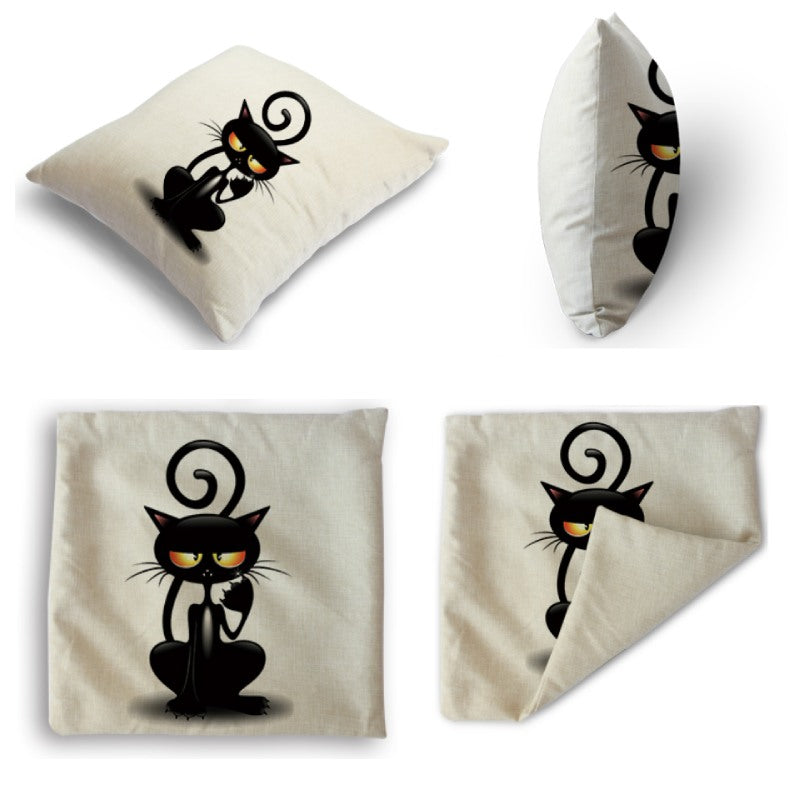 Housse de coussin Chat Noir - Vraiment-chat