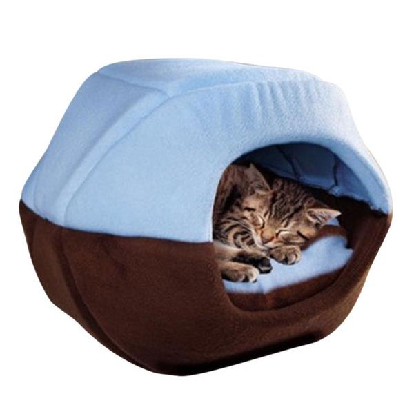 Panier Chat en Velous Bicolore - Vraiment-chat