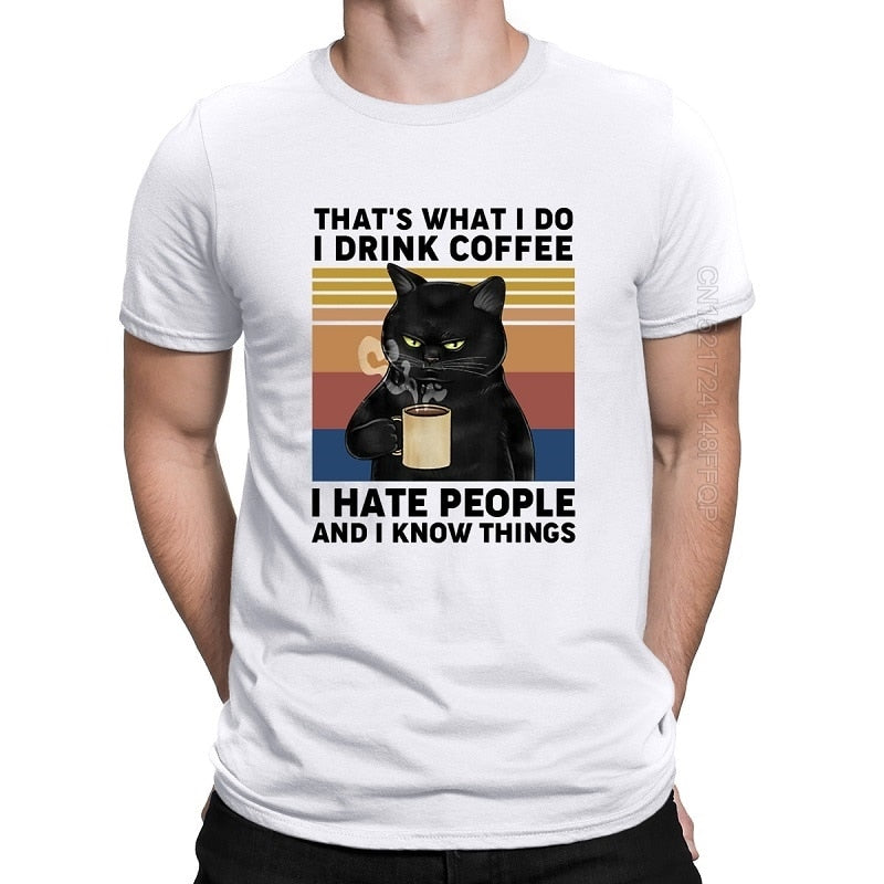 Tee Shirt avec Motif Chat Homme