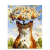 Peinture par numéro Chat et son Bouquet de Fleurs - Vraiment-chat