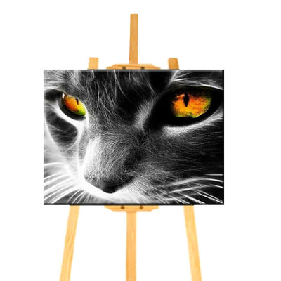 Peinture par Numéro Chat Noir aux yeux Jaunes - Vraiment-chat