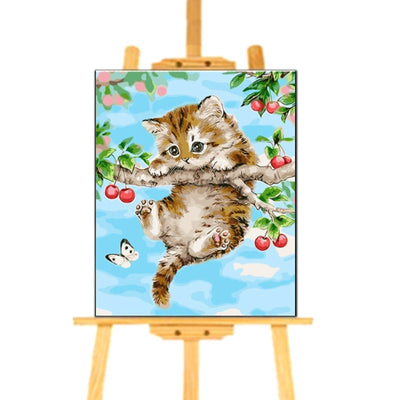 Peinture par Numéro Chaton sur Branche - Vraiment-chat