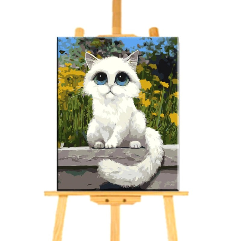 Peinture par Numéro de Chaton Blanc - Vraiment-chat