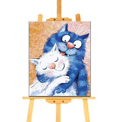 Peinture par Numéro Chat Bleu et Blanc - Vraiment-chat