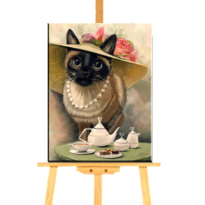 Peinture par Numéro Chat Siamois à Chapeau - Vraiment-chat