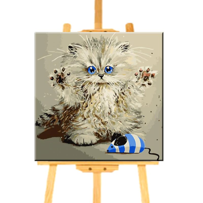 Peinture par numéro de Chaton et Souris - Vraiment-chat
