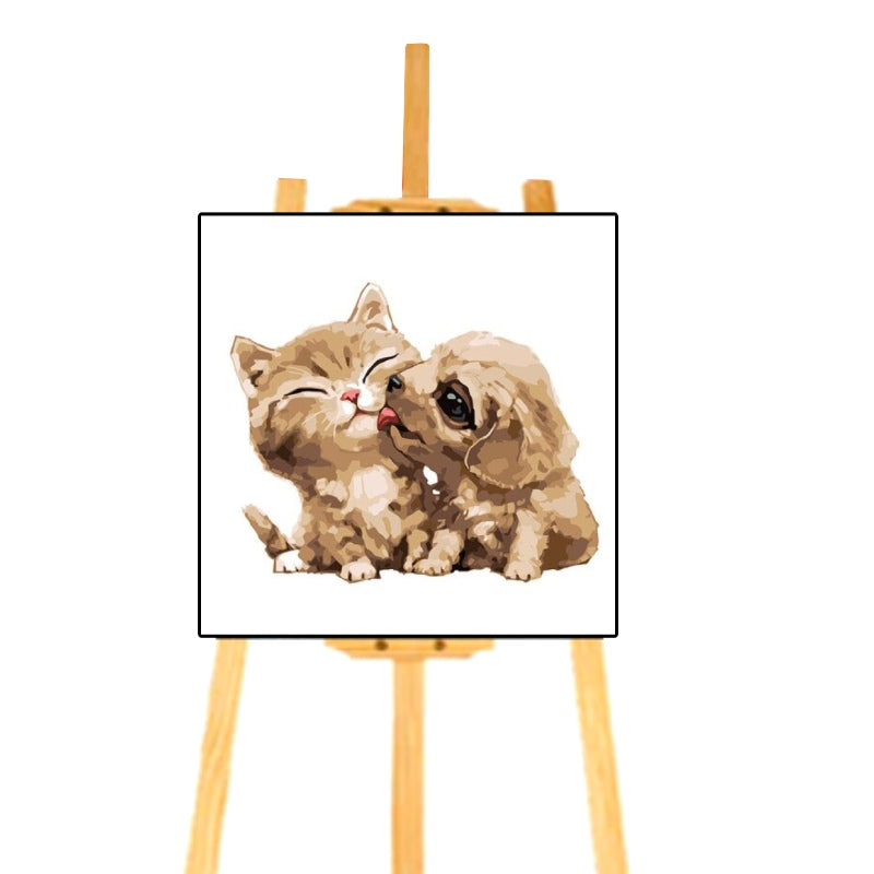 Peinture par Numéro Chaton et Chiot - Vraiment-chat