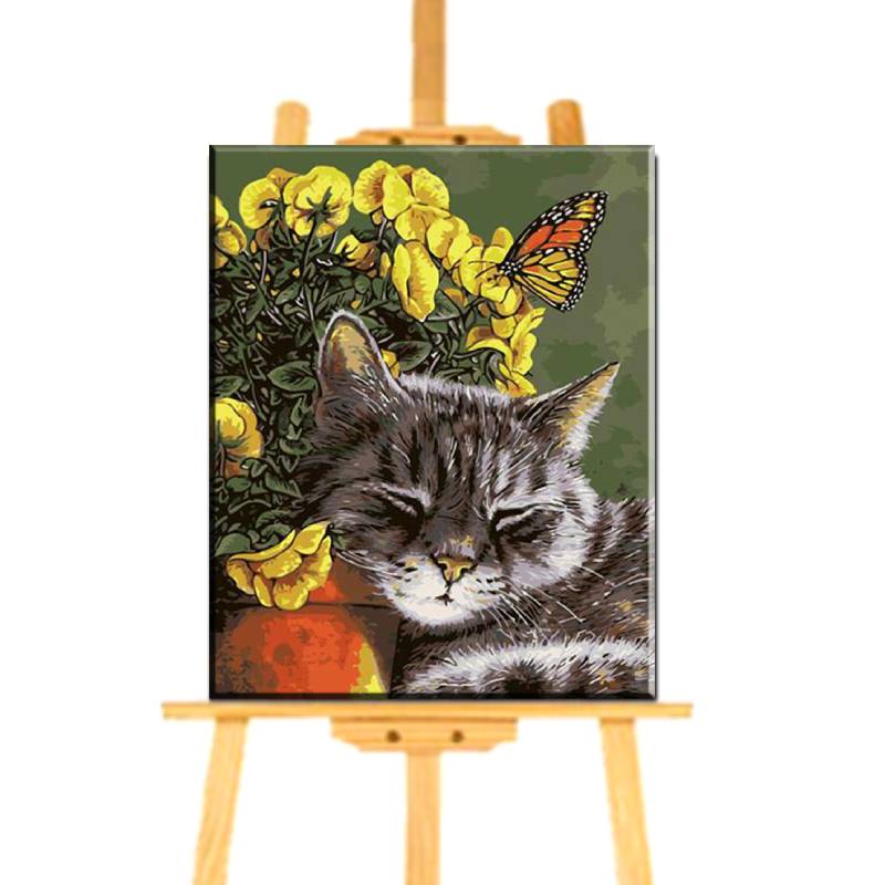 Peinture par Numéro de Chat Endormi - Vraiment-chat