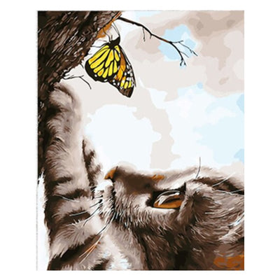 Peinture par Numéro Chaton et Papillon - Vraiment-chat