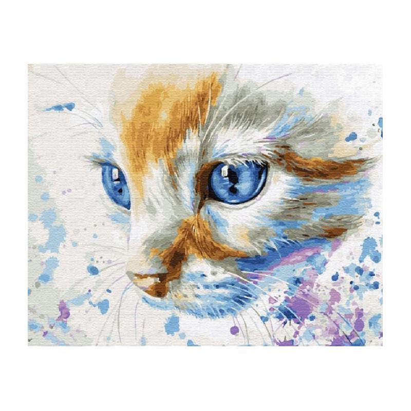 Peinture par Numéro Chat Blanc aux yeux bleus - Vraiment-chat