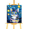 Peinture par numéro Chat dans la nuit étoilée