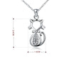 Pendentif Chat Argent Au Coeur Brillant