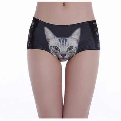 Petite Culotte Chat Avec Dentelle - Vraiment-chat