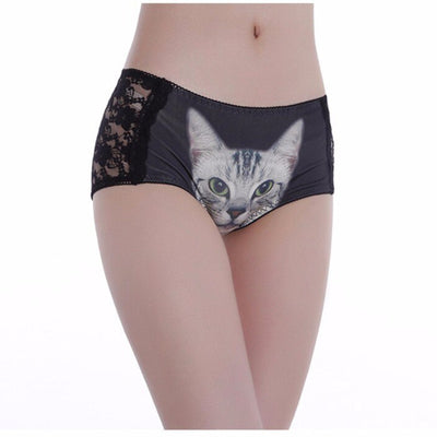 Petite Culotte Chat Avec Dentelle - Vraiment-chat