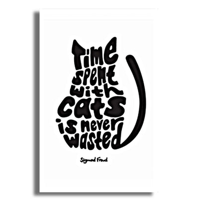 Poster chat noir Sigmond Freud - Vraiment-chat
