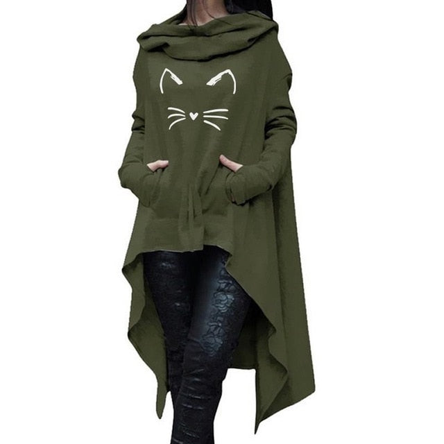Sweat-shirt Chat Femme Long - Vraiment-chat