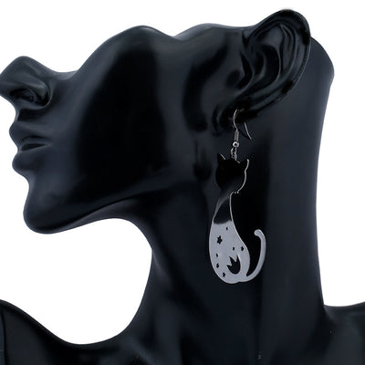 boucles d'oreilles chat noir - Vraiment-chat