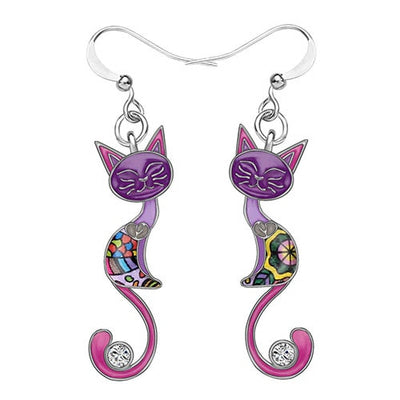 boucles d'oreilles fantaisie chat - Vraiment-chat