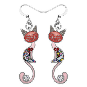 boucles d'oreilles fantaisie chat - Vraiment-chat
