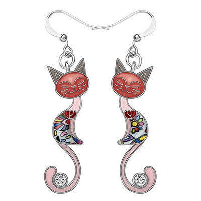 boucles d'oreilles fantaisie chat - Vraiment-chat