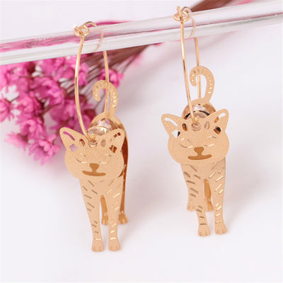 Boucles d'Oreilles Chat Articulé - Vraiment-chat