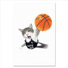 Poster Chat Humour Basket-Ball - Vraiment-chat