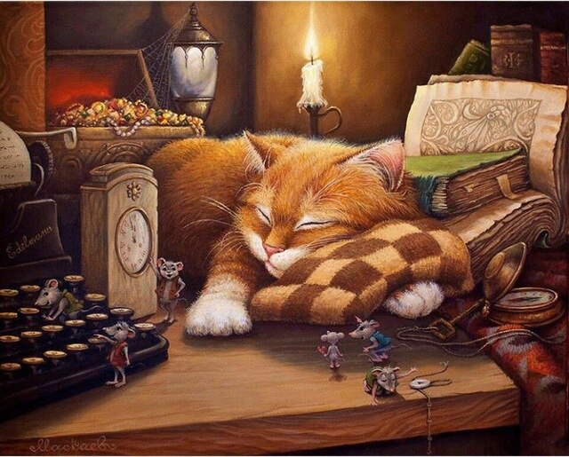 Peinture par Numéro Chat Endormi - Vraiment-chat