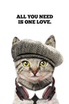 Poster Chaton All you need is one Love - Vraiment-chat