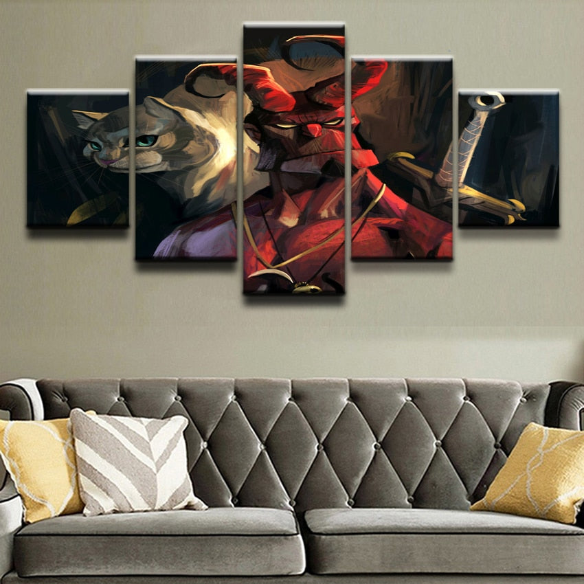 tableau chat moderne Hellboy - Vraiment-chat