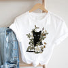 Load image into Gallery viewer, Tee Shirt chaton avec fleurs