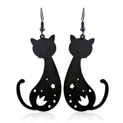 boucles d'oreilles chat noir - Vraiment-chat