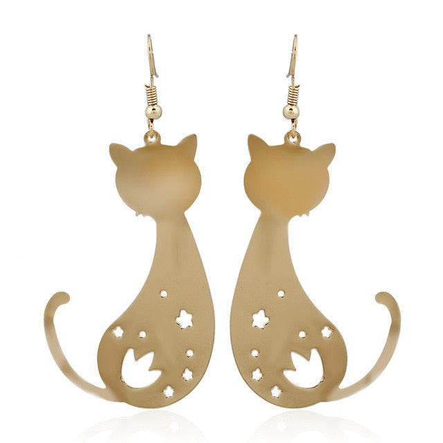 Boucles d'oreilles chat noir costume bijoux cadeau amusant jolies boucles d' oreilles en angle