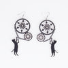 Boucles d'oreilles chat et Engrenage - Vraiment-chat