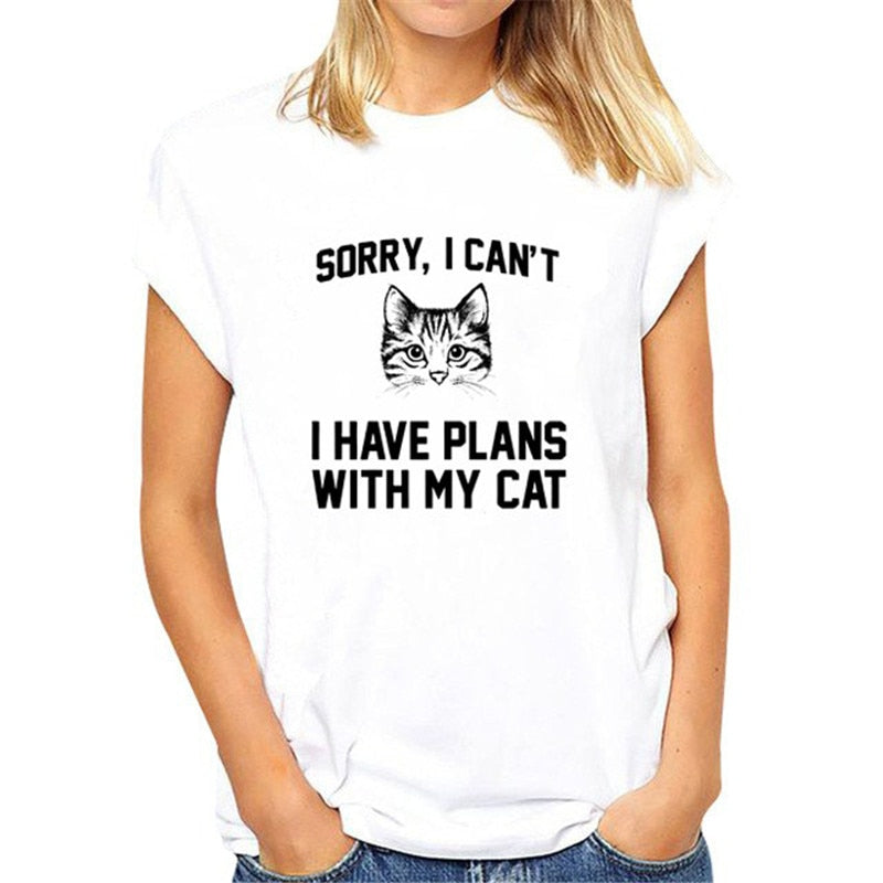 t-shirt J'ai des Plans avec mon Chat - Vraiment-chat