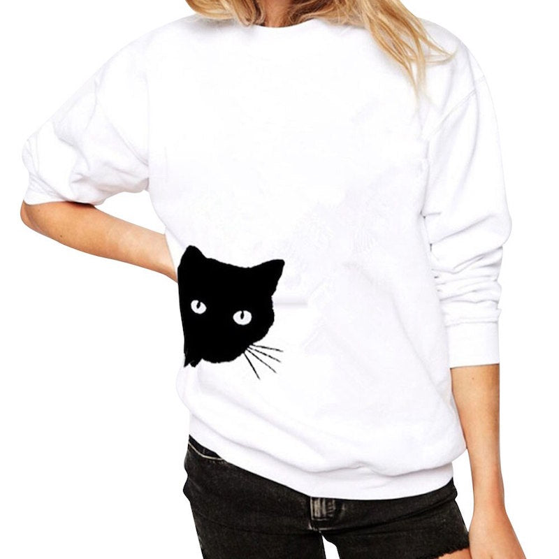 Pull Motif Chat Jette-Un-Oeil - Vraiment-chat