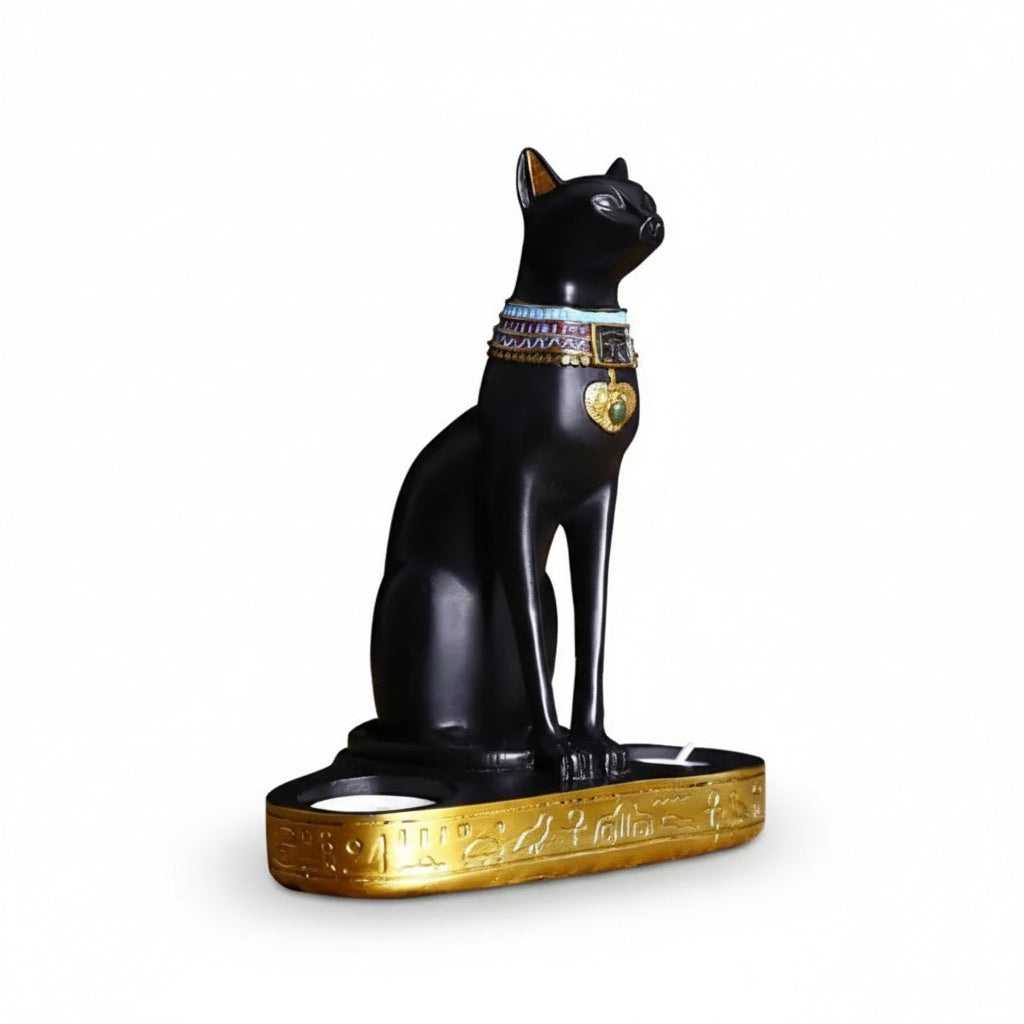 Statue de Chat Egyptien Porte Bougie - Vraiment-chat