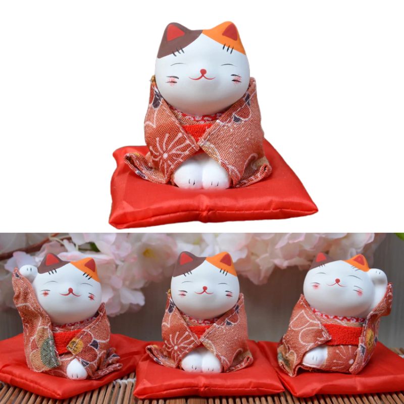 Statuette de Chat Japonais avec Kimono - Vraiment-chat