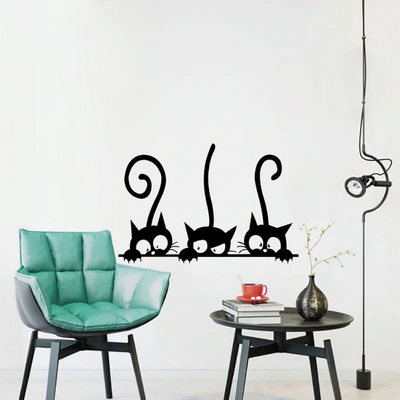 Sticker mural chats noirs - Vraiment-chat