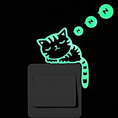 Sticker Chat Mural Fluorescent - Vraiment-chat
