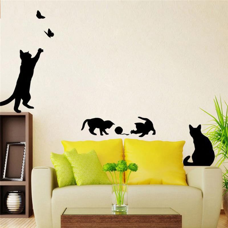 Sticker Mural Famille de Chats