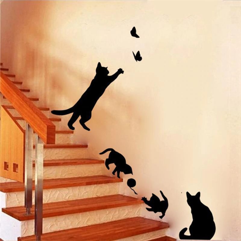 Sticker Mural Famille de Chats - Vraiment-chat
