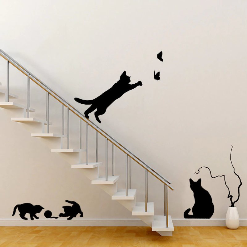 Sticker Mural Famille de Chats - Vraiment-chat
