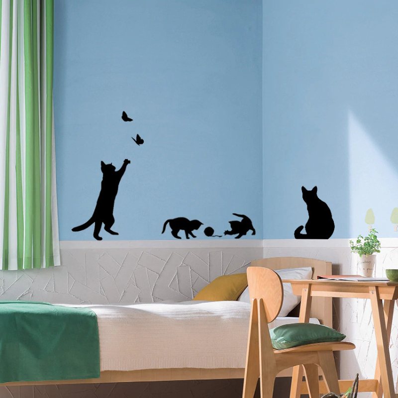 Sticker Mural Famille de Chats - Vraiment-chat