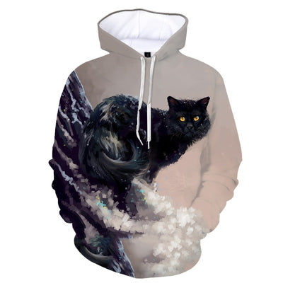 Sweat Capuche Chat Homme