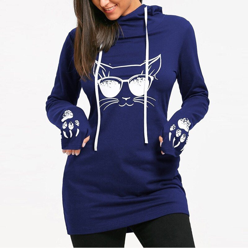 Sweat à capuche Chat à Lunettes - Vraiment-chat