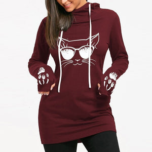 Sweat à capuche Chat à Lunettes - Vraiment-chat