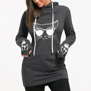 Sweat à capuche Chat à Lunettes - Vraiment-chat
