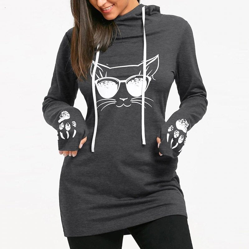 Sweat à capuche Chat à Lunettes - Vraiment-chat