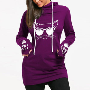Sweat à capuche Chat à Lunettes - Vraiment-chat