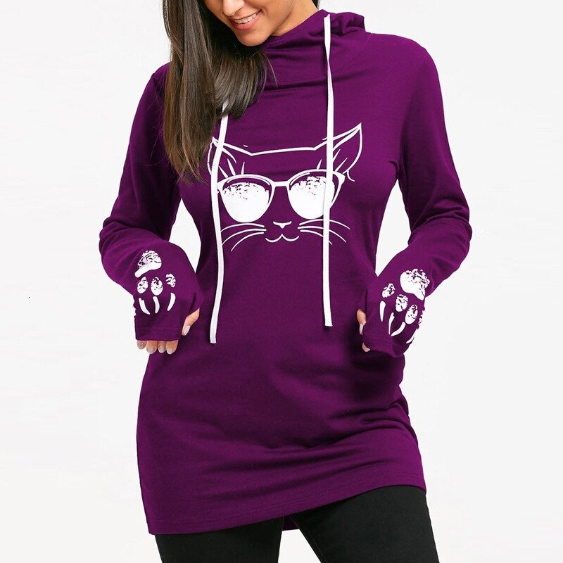 Sweat à capuche Chat à Lunettes - Vraiment-chat
